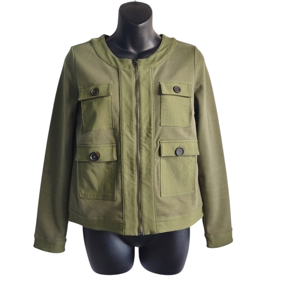 Banana Republic Women's Green Utility ZIP Up Jacket Size X-small - Picture 4 of 10